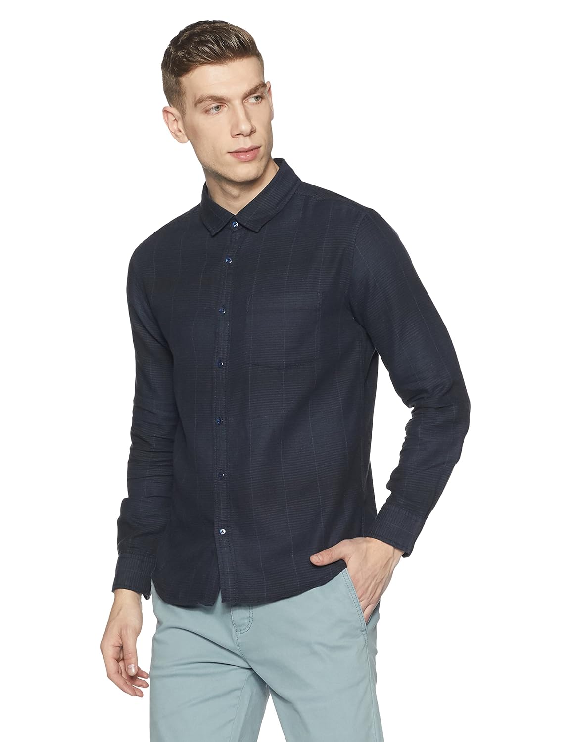 diverse men's printed slim fit cotton casual shirt