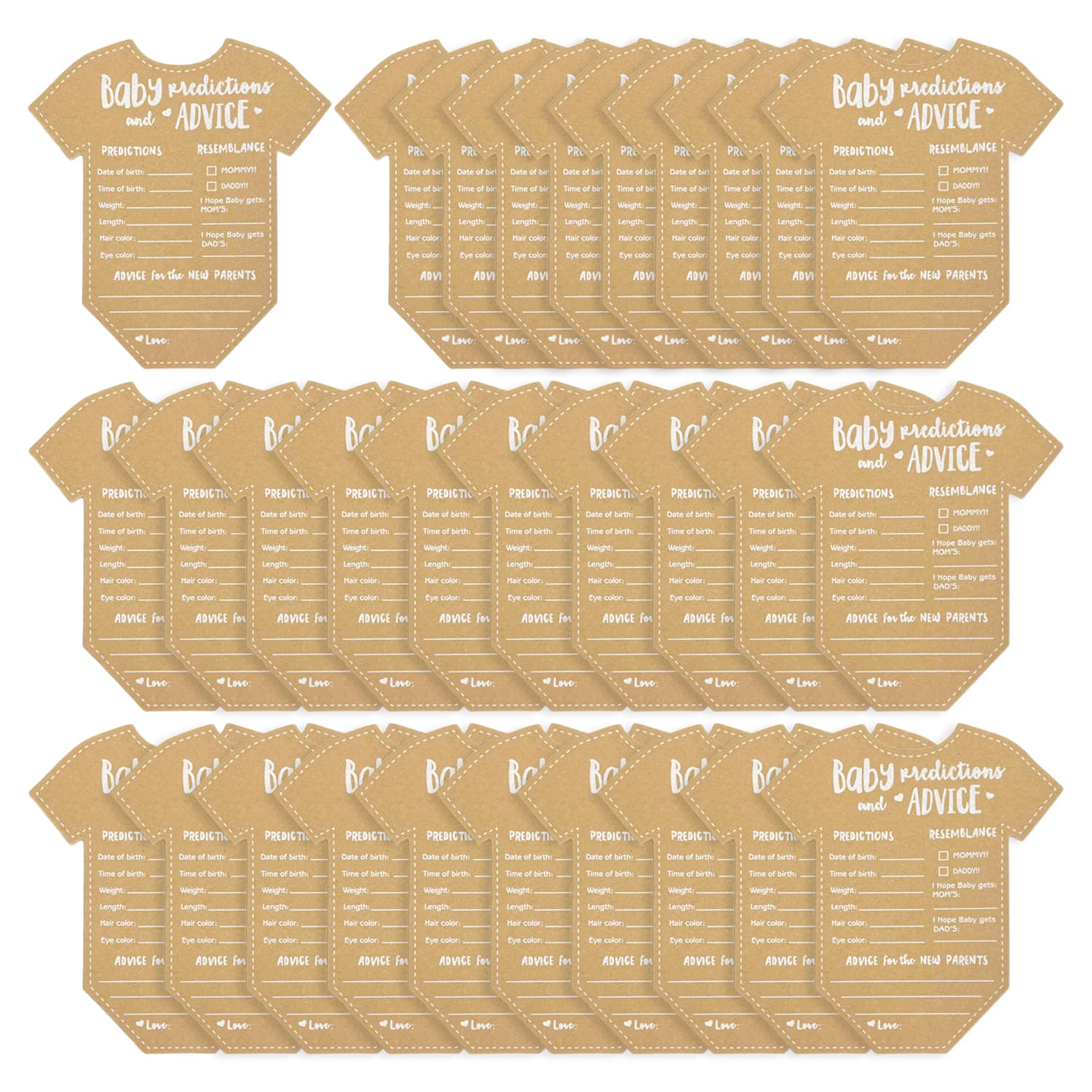 30 Prediction Cards, Baby Shower Decorations, Baby Prediction Cards, Baby Shower Decorations, Baby Shower Gifts, Baby Shower Cards, Unisex Baby Shower Decorations