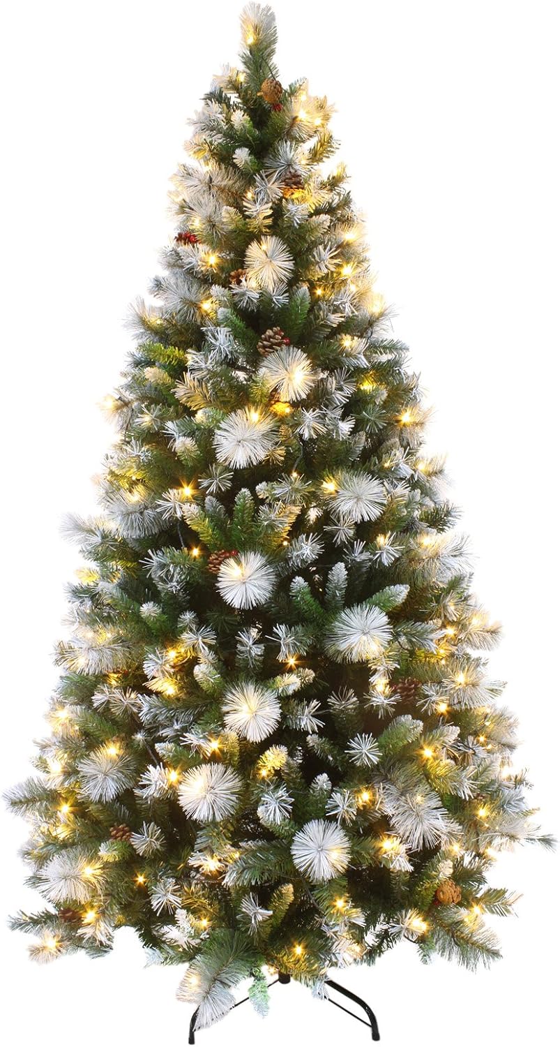 Mr Crimbo 6ft Pre Lit Decorated Artificial Christmas Tree Led