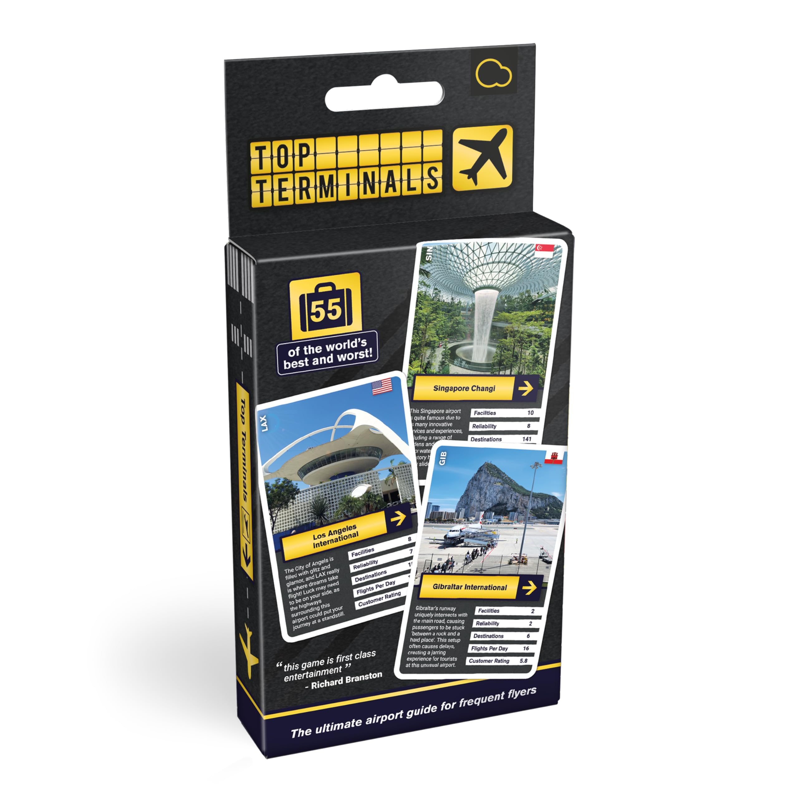 Bubblegum Stuff - Top Terminals - Card-Stealing Game, Travel Game - 55 Best & Worst Airports Around The World - Gift For Airplane Spotters, Secret Santa Gift - 55 Game Cards — image 1