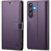 FLIPALM Wallet Case for Samsung Galaxy S24 Fe, RFID Blocking Credit Card Holder, PU Leather Folio Flip Kickstand Protective Shockproof Cover for S24 Fe (Purple, for S24 Fe - 6.4")