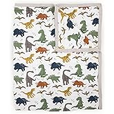 Little Unicorn Premium Quilted Throw | Super Soft, Multi-Layered Muslin XL Blanket| Great for Kids & Families (Dino Friends)