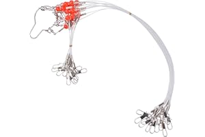 AGOOL Fishing Leader Saltwater Tackle Rig with Swivel Snaps Beads Surf Fishing Rigs High Strength Steel Wire Leaders Gear Equipment for Lures Bait Hooks, 1Arm 2Arms & 3Arms