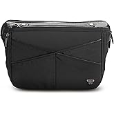 Littbag Handbag Organizer with Patented LED & Auto 60-sec Shutoff - Featured in Oprah's Favorite Things – Purse Organizer with 12 Compartments, Clear Pockets, Zippered Privacy Pocket & More (Black)