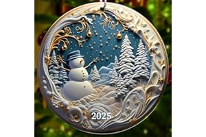 Christmas Ornaments 2025, Exchange for Women, Men, Collectible Dated Year Ornaments for Tree, Unique Suncatcher, Printed Stai