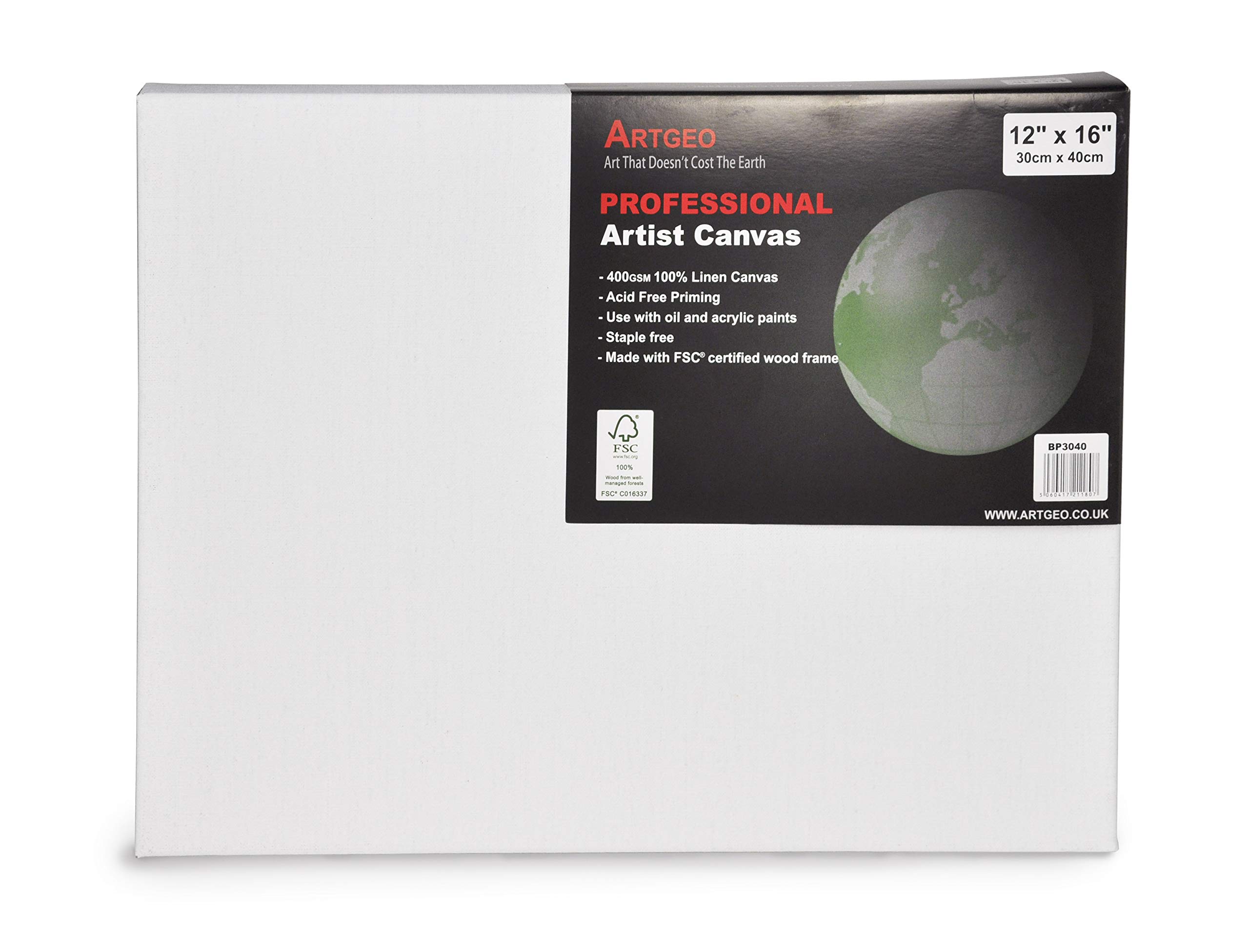Artgeo FSC 400GSM Professional Linen Art Canvas 30 x 40cm