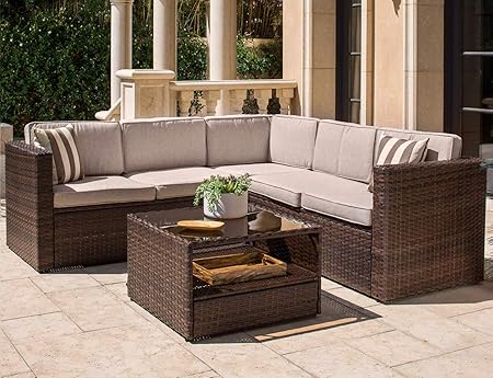 Amazon Com Solaura Outdoor 4 Piece 5 Seats Sofa Sectional Set
