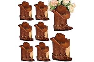 Cowboy Boot Vase, 8 Pieces Western Cowboy Boots Flower Boxes, Cowgirl Centerpiece Decorations, Flower Container for Wedding P