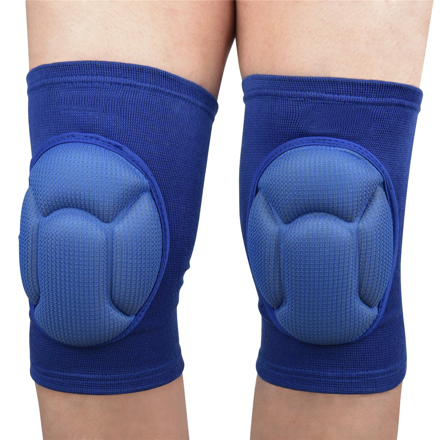 YJZQ Sponge Cushioned Knee Support Pad 1 Pair Crushproof Sport Kneecap Brace Elastic Sleeve Fitness Bike Basketball MMA Boxing Ski Knee Injury Protector Guard - Pain- relief, Warm-up