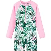 LIBREDGE Girls Long Sleeve Rash Guard Swimsuits Zipper Bathing Suits