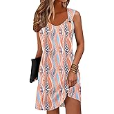 ETCYY Summer Dresses for Women 2026 Vacation Beach Cover Ups Swimsuit Sleeveless Sundresses Casual Loose Tank Sun Dresses