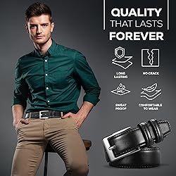 Marino’s Premium Belt Men, Genuine Leather Dress