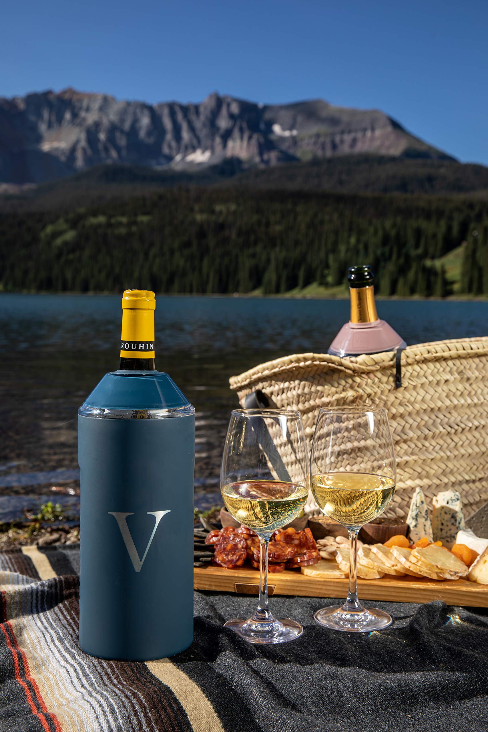 Vinglacé Wine Bottle Chiller Gift Set Portable Stainless Steel Wine