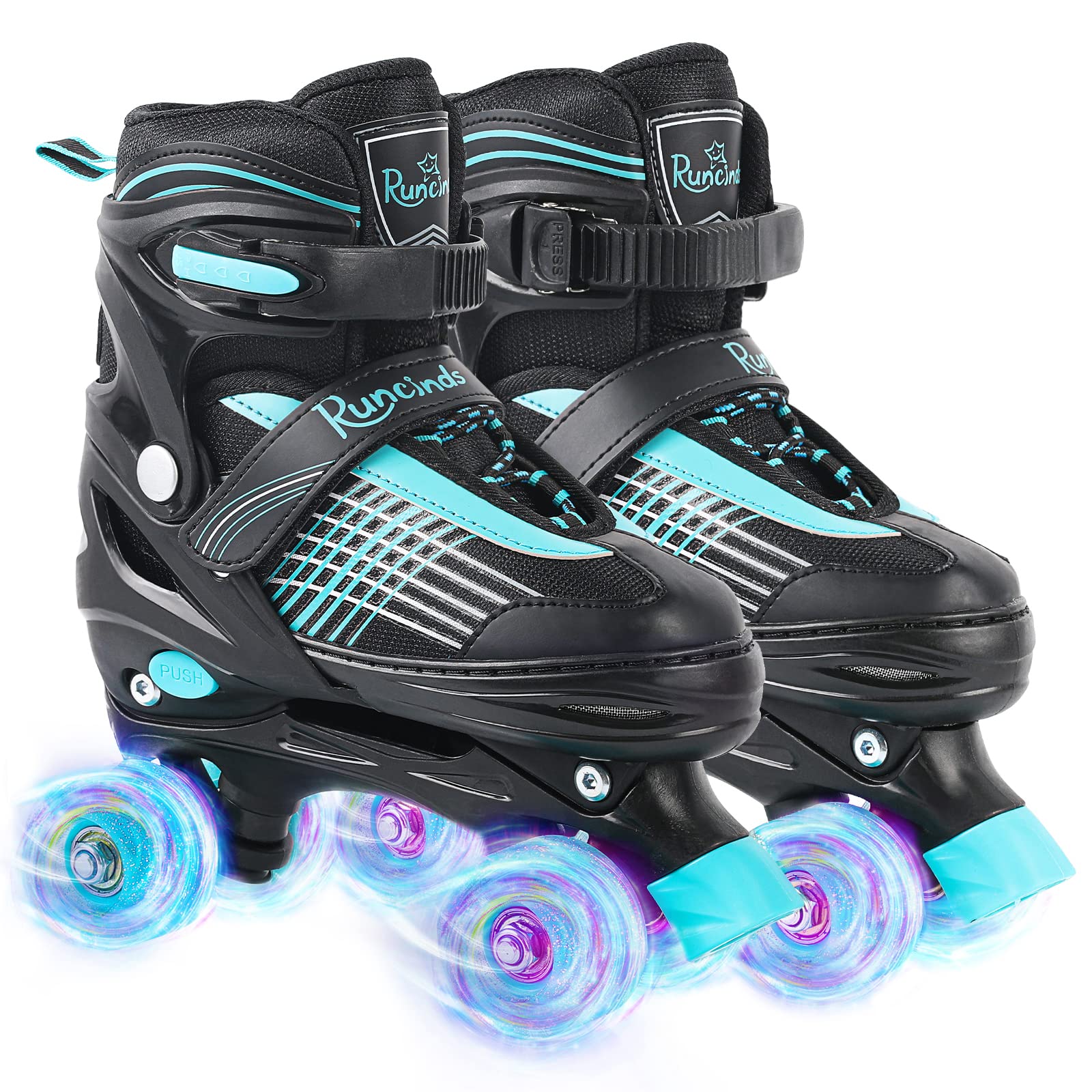 Runcinds Adjustable 4 Size Toddler Roller Skates for Boys Girls Women with Light up Wheels, Kids Roller Skates for Beginners Indoor Outdoor