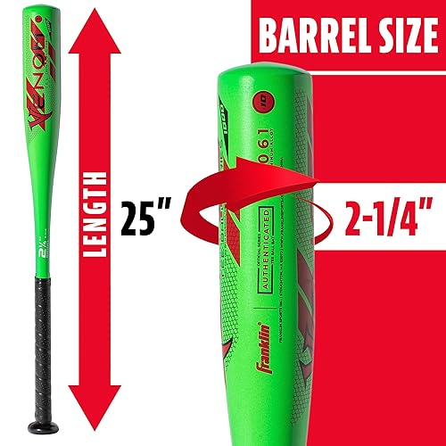 Franklin Sports Kids Metal Tball Baseball Bat Venom Youth