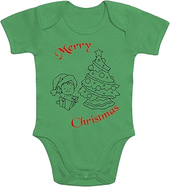 Regali Di Natale Neonati.Image Body Bimbo Bimba Neonato Merry Christmas Regali Sotto L Albero Di Natale Eventi Regalo Nascita Infanzia By Amazon It Abbigliamento