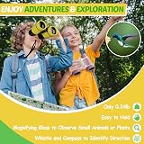 Zinbo Kids Binoculars Set with Magnifying Glass Compass Yellow view 4