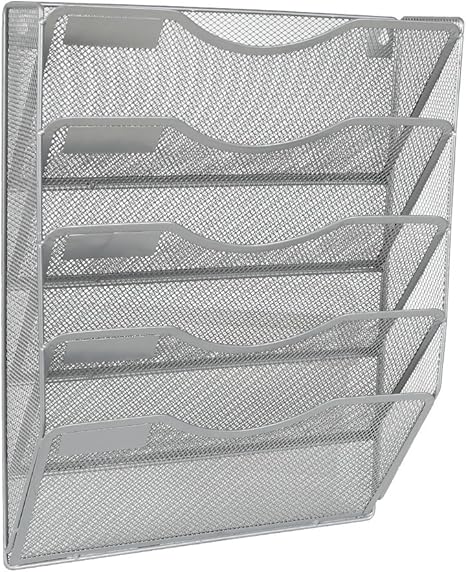 Organizador de archivos para colgar en la pared 6 niveles color plata