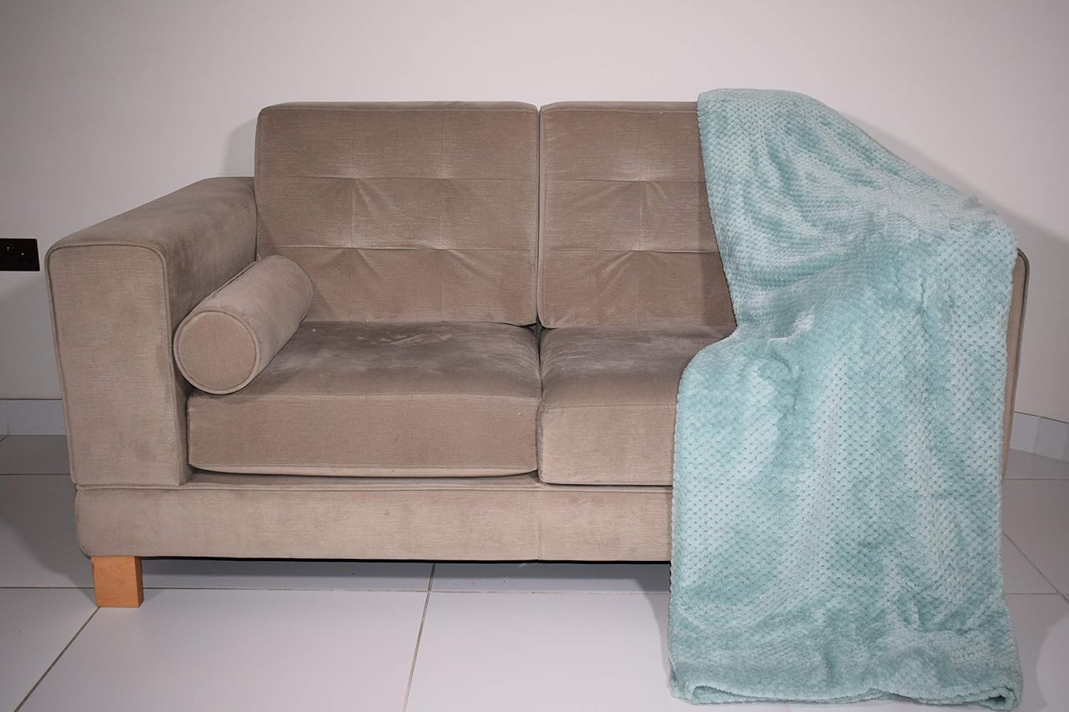 Deluxe Waffle Throw 150 x 200cm, Duck Egg, Double 150 x 200 - Image 3