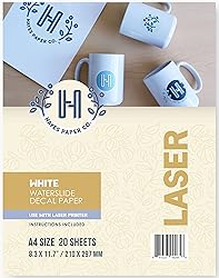 Hayes Paper Co, Waterslide Decal WHITE LASER