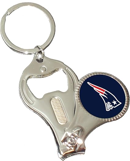 Amazon Com Nfl New England Patriots 3 In 1 Nail Clipper Keychain Sports Outdoors