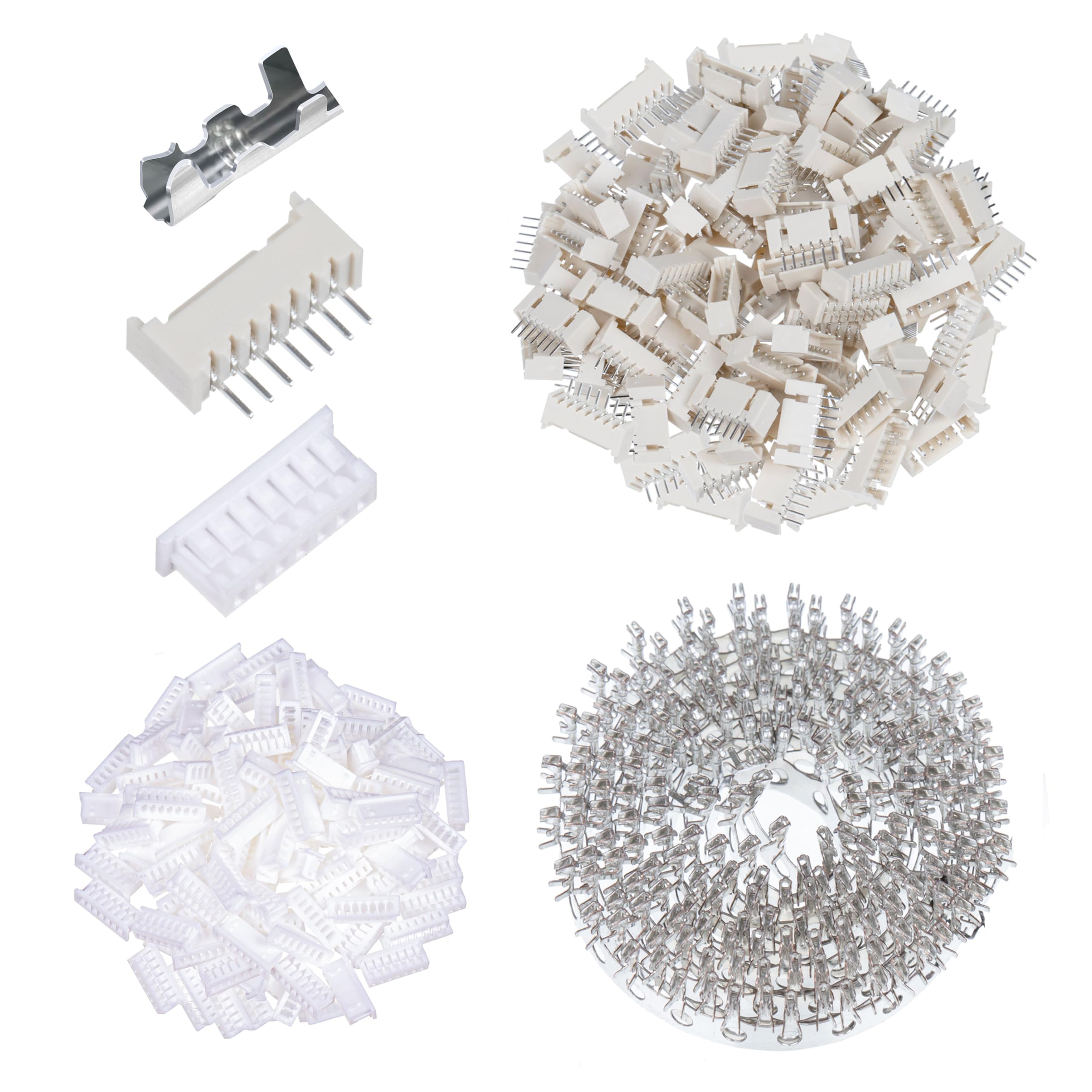 CQRobot 100 Sets/900 Pieces 1.25 mm Pitch 7-Pin Electronic Wire-to-Board Connector Adapter Cable Assembly Male Plugs, Female Sockets Housing and Crimp Terminal Kit Compatible with Molex Picoblade.