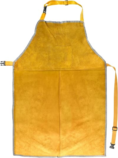 QWORK Leather Welding Apron 23 x 35 Inches Flame and Heat Resistant