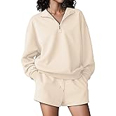 SHESHOW Fall Outfits for Women 2025 Fashion Quarter Zipper Sweatshirt Shorts Sweatsuits 2 Piece Set Tracksuit XS-XXL