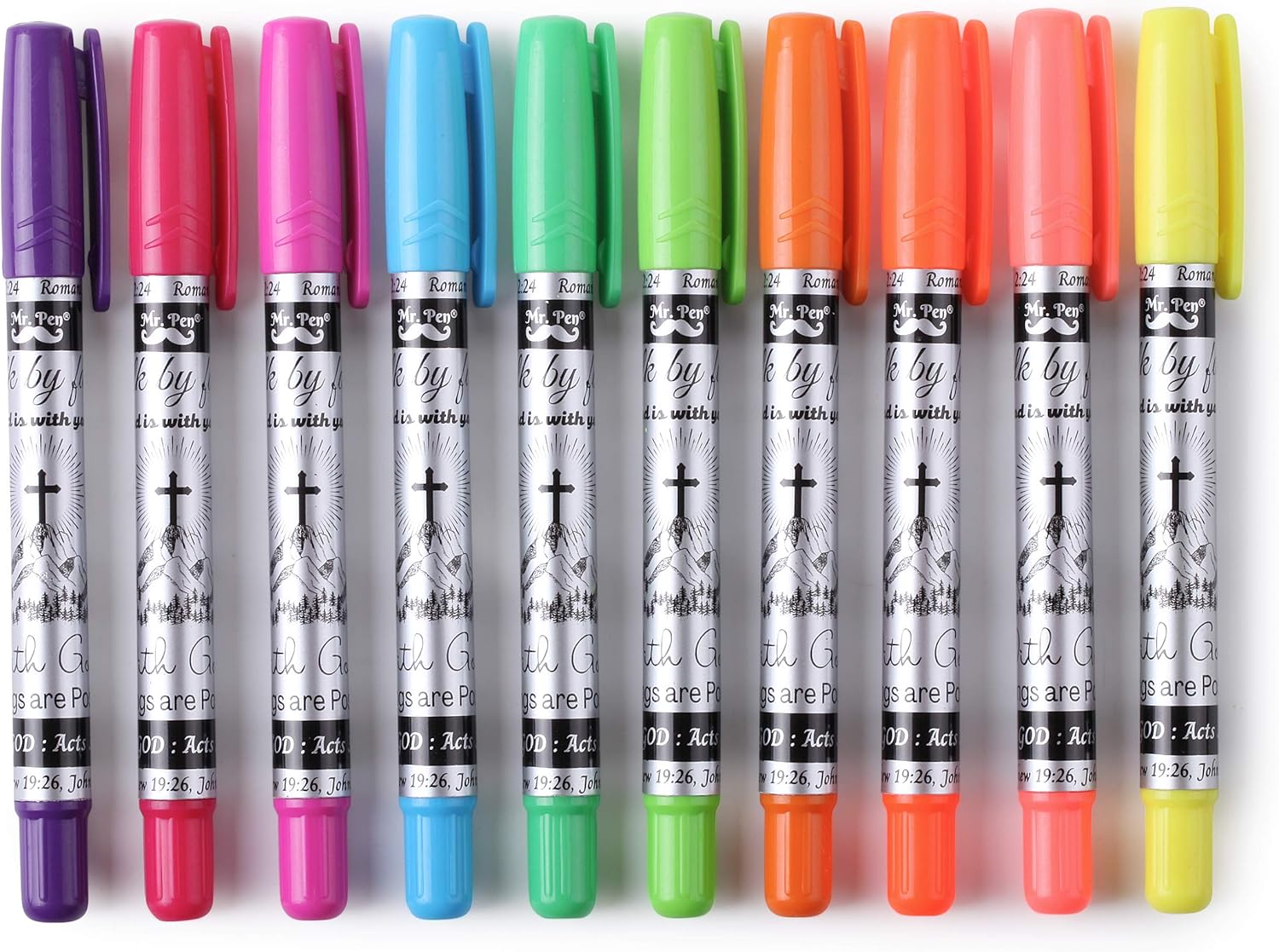 Mr. Pen- Bible Highlighters, 10 Pack, Bible Gel Highlighter, Gel Highlighters, Bible Highlighters No Bleed, Bible Markers, No Bleed Highlighters, Bible Highlighter No Bleed Through, Christmas Gifts : Office Products
