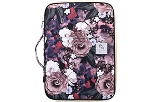 JAKAGO Travel Portfolio Organizer Waterproof A4 Document Bag Multifunctional Travel Note Pouch Zippered Case for Notebook, Ipad, Journals, Sketch Books (Grey Rose)