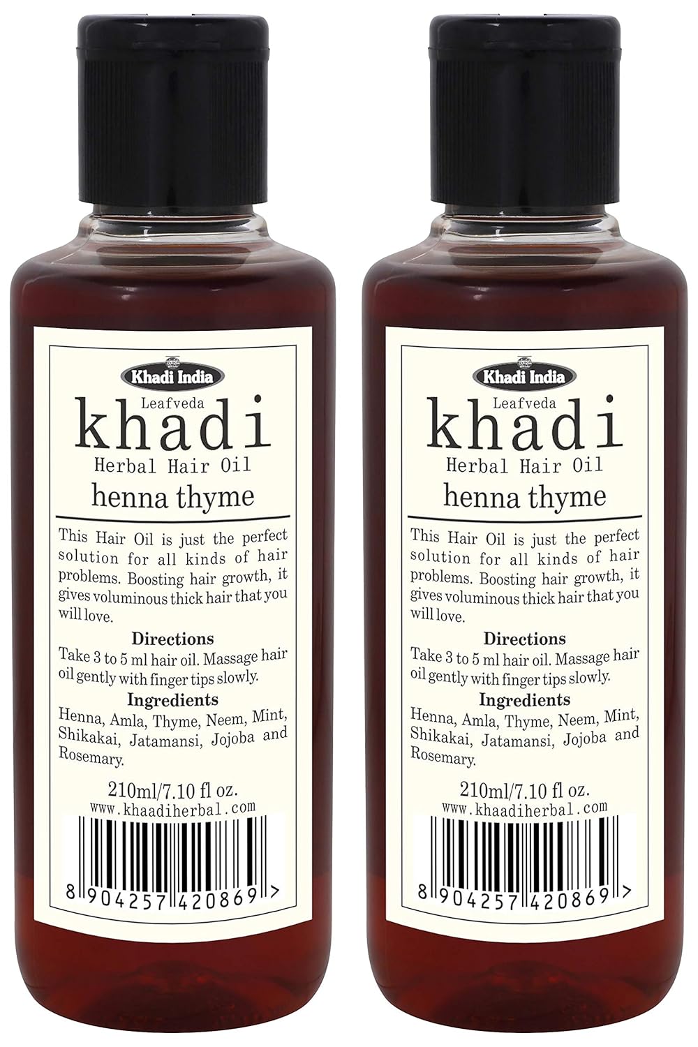 Buy Leafveda Khadi Herbal Henna And Thyme Hair Oil Brown 210 G