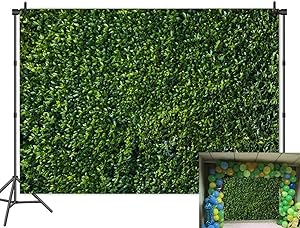 Fanghui 7x5ft Natural Green Leaves Grass Backdrop for Photography Spring Summer Newborn Baby Shower Wedding Birthday Party Banner Supplies Outdoorsy Theme Photo Studio Booth Props