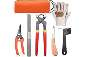 LOAGED Farrier Tool Kits （7 Piece） 8 inch Mini Rasp Hoof File Goat Pig Equine Metal Shears Farriers Hoof Nipper Cutter Handle Knife Stable Supplies