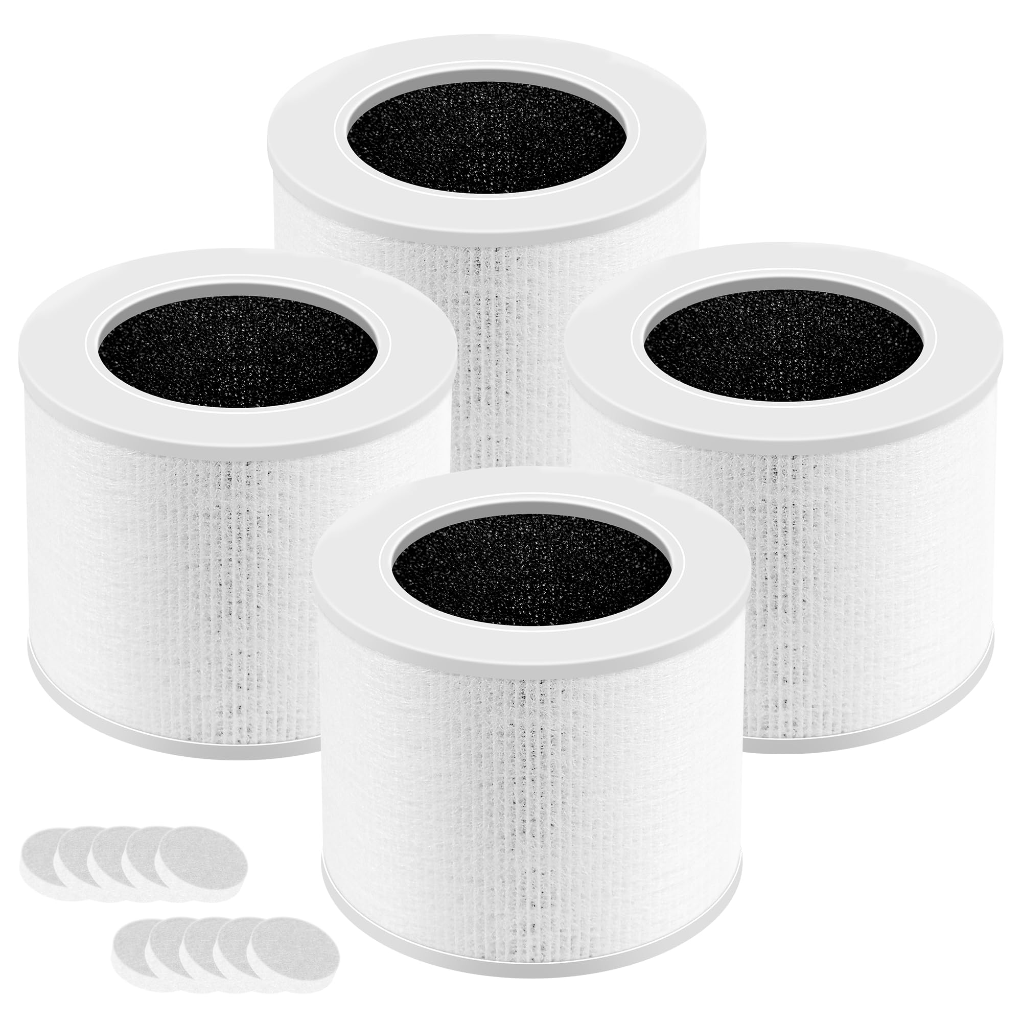 Photo 1 of ROMON 4 Pack Core Mini Replacement Filter for LEVOIT Core Mini Air Purifier, 3-in-1 H13 Grade True HEPA, High-Efficiency Activated Carbon, Compared to Part # Core Mini-RF, White