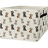EGBTL Cavapoo Gifts Storage Bins & Boxes with Handles, Dog Foldable Basket for Organizing Dog Lovers Owners, Cavapoo Christmas Collapsible Laundry Hampers for Bedroom Bathroom Clothes Toys Books