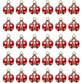 LOTIKOU 50 Pcs Ladybug Charms, Alloy Insect Pendants, Handcrafted Ladybug Charms, Animal Themed Jewelry for Bracelets, Necklaces, Earrings Making
