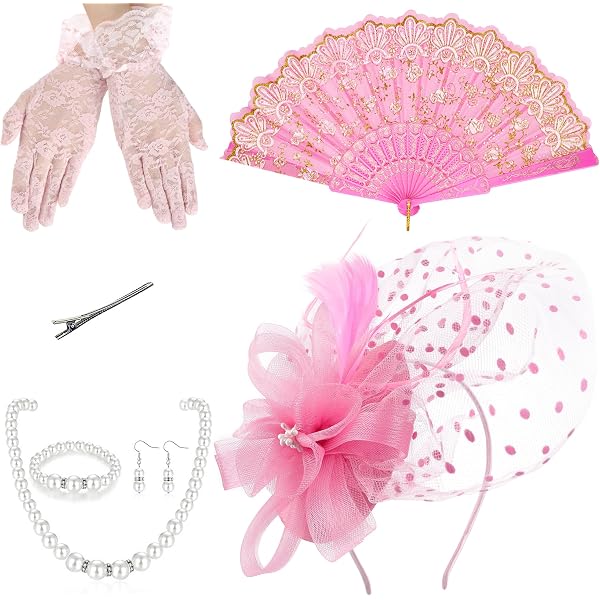 Amazon.com: Shyyween 6 Pairs Tea Party Lace Gloves with 6  display picture 3