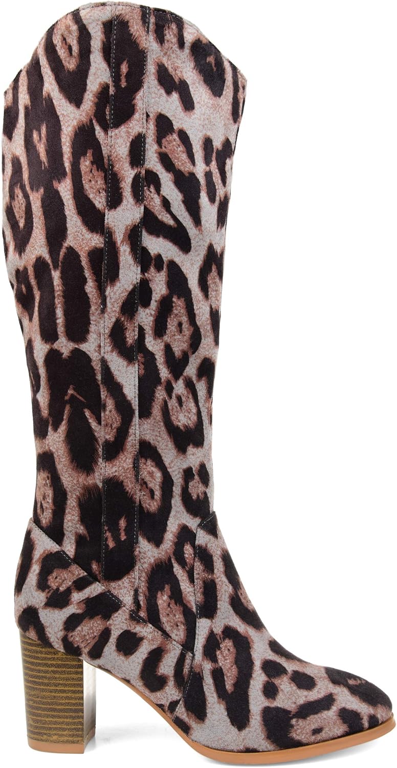 wide calf leopard print boots