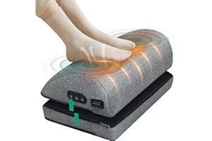 Snailax Heated Foot Rest Under Desk at Work, Desk Foot Stool with Heat & Vibration Massage, Adjustable Height, 2 Heat Levels Foot Warmer Feet Heater for Office Chair, Gaming Home Use