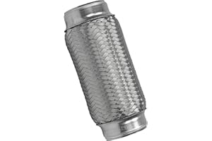 WestMotive, Exhaust Flex Pipe, 2.5"x8" Heavy Duty Stainless Steel Double Braid Flexible Tube