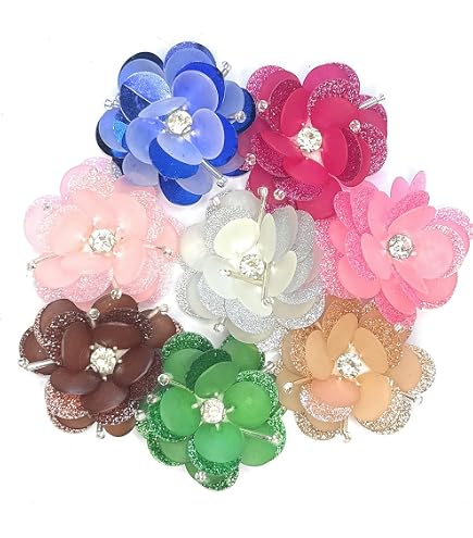 20 Pcs Silver Sequin Flower Appliques - 1.25 Inch, Sew-On Patches For DIY Crafts - View #2