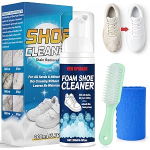 Lubynia Shoe Cleaner, Sneaker Cleaner Foam for White Shoes & Sneakers, Deep Cleaning Shoe Cleaning Kit Removes Dirt & Stains