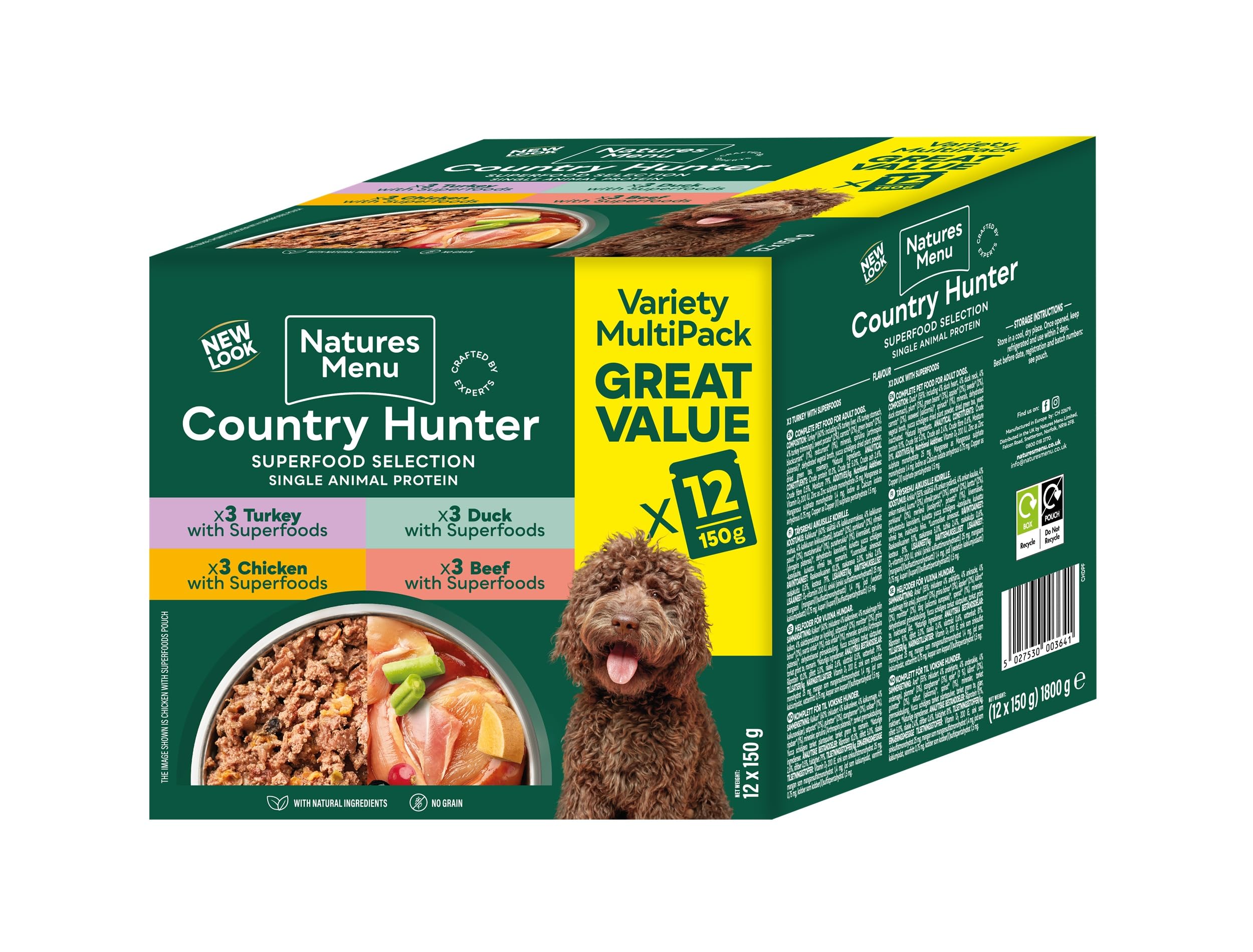 Country Hunter Natures Menu Natures Menu Superfood Selection Pouches for Dogs (12x 150 g)