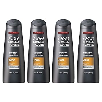 Dove Men+Care 2 in 1 Shampoo and Conditioner Thick and Strong 12 oz, 4 count