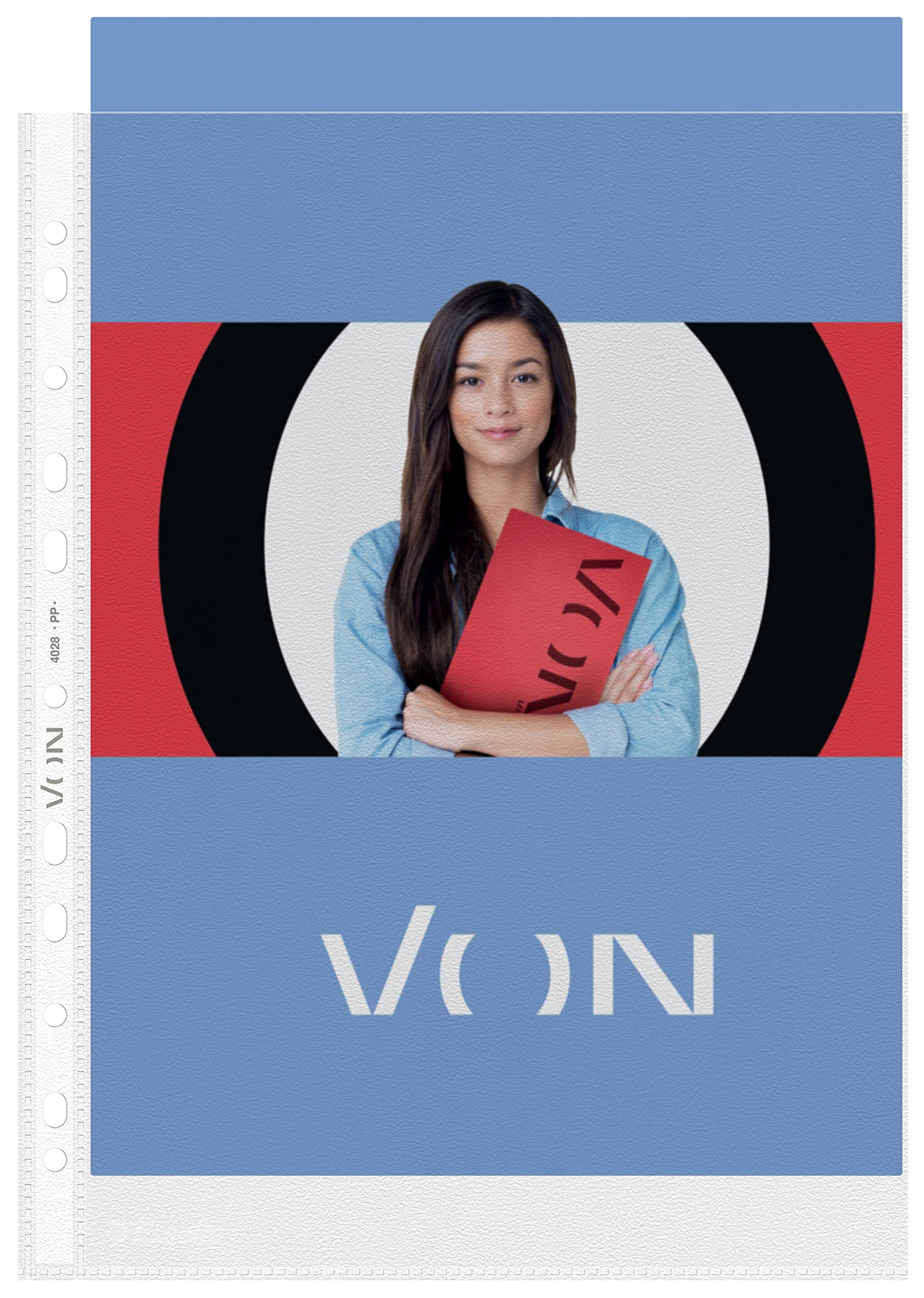 VON Leitz 40283003 Pack of 10 Transparent Document Wallets A4 65 Micron Opening High Quality Transparent Plastic Acid Free Punched for Documents and Documents