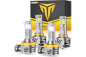FAHREN H11/H9/H8 9005/HB3 Light Bulbs Combo, 80,000LM 10X Super Brightness, 6500K Cool White 9005 H11 Light, 10+ Years Longer Lifespan, 1:1 Mini Size No Adapter Required Plug and Play, Pack of 4