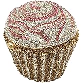DJBM Cute Cupcake Rhinestone Clutch Diamond Crystal Purse Evening Bags for Women Party Wedding Cocktail Prom