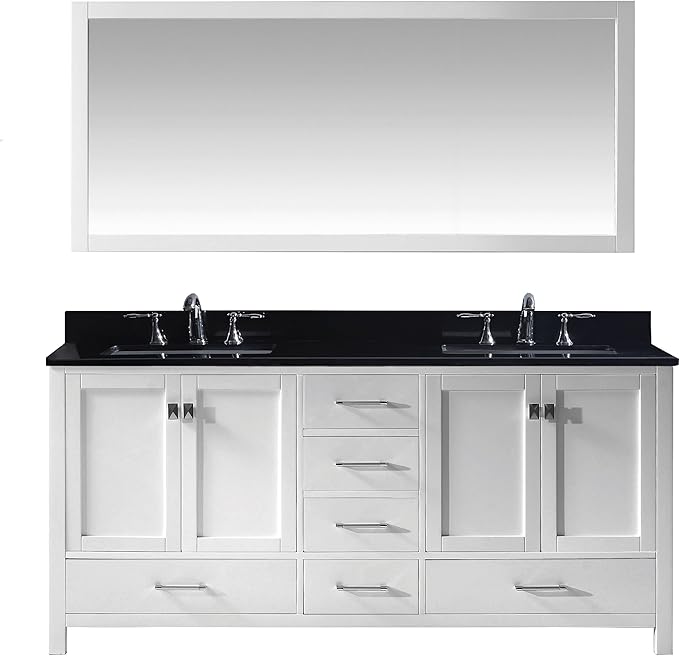Virtu USA Caroline Avenue 72 inch Double Sink Bathroom Vanity Set in