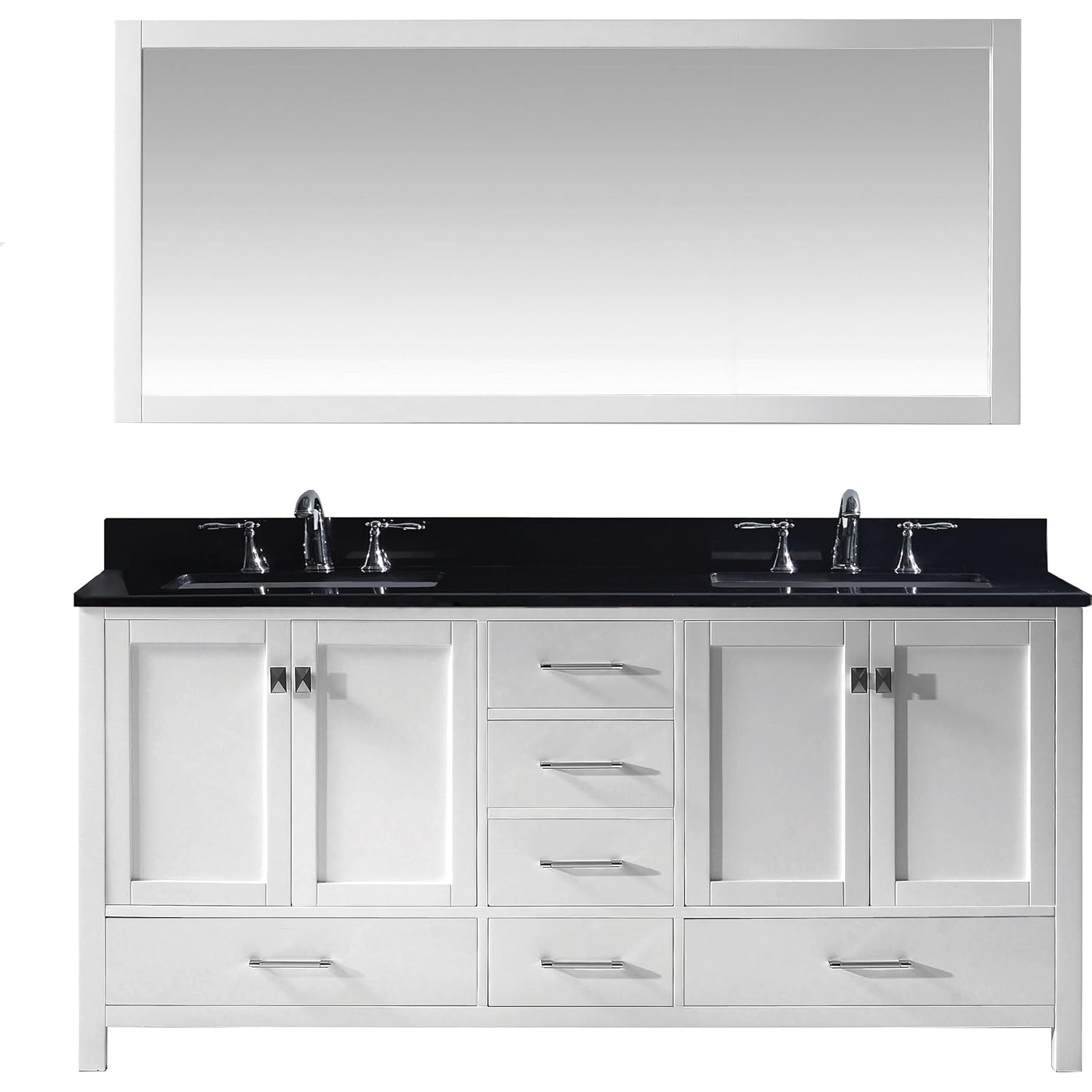 Virtu Usa Caroline Avenue 72 Inch Double Sink Bathroom Vanity Set