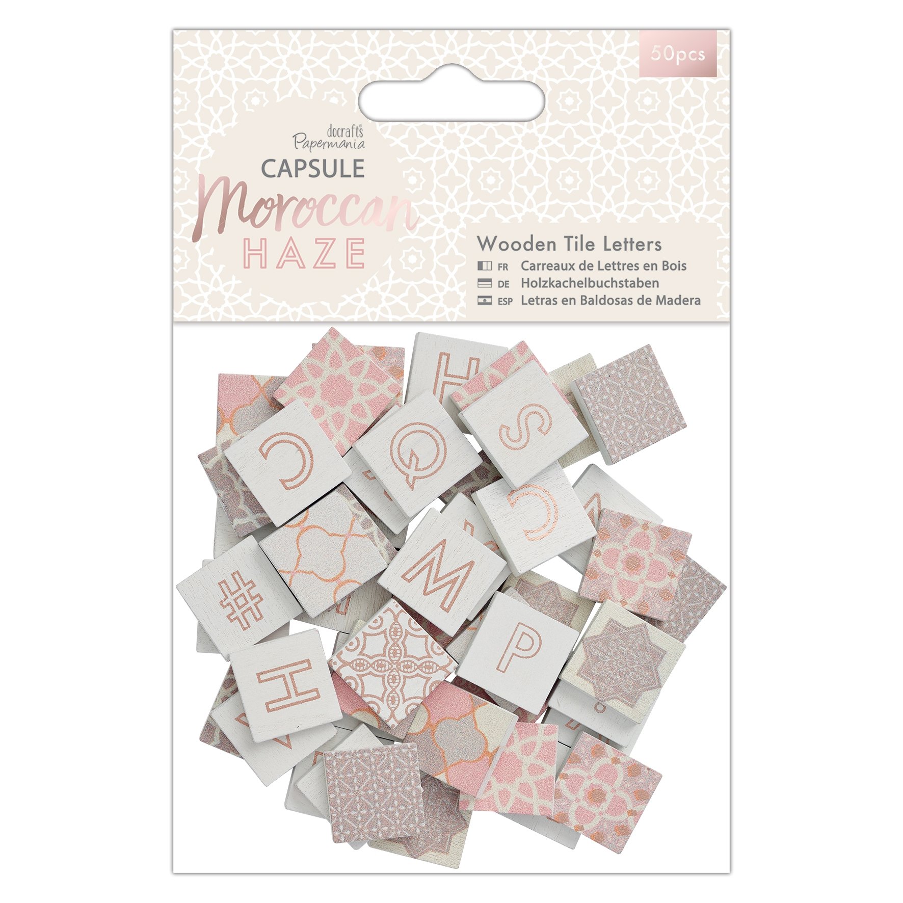 Papermania Capsule Wooden Tile Letters, Wood, Moroccan Haze, 15 x 10.5 x 2 cm